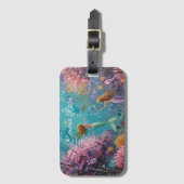 Enchanted Mermaid Underwater Scene Bagagelabel (Voorkant (verticaal))