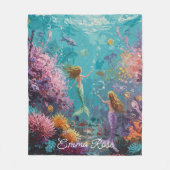 Enchanted Mermaid Underwater Scene Fleece Deken (Voorkant)