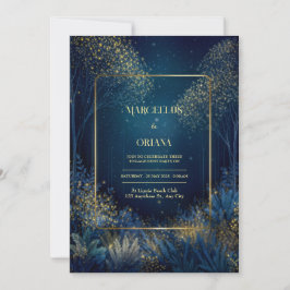 Enchanted Midnight Forest Wedding Kaart