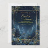 Enchanted Midnight Forest Wedding Kaart (Voorkant)