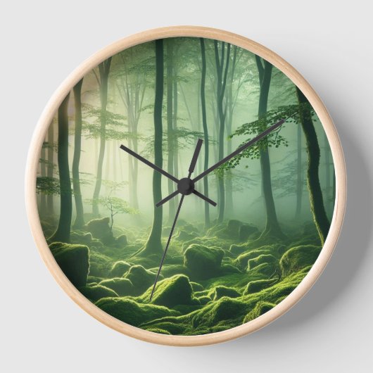 Enchanted Misty Forest Serene Green Woodland Scene (Voorkant)