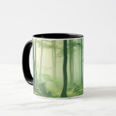 Enchanted Misty Forest Serene Green Woodland Scene Mok (Voorkant links)