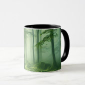 Enchanted Misty Forest Serene Green Woodland Scene Mok (Voorkant rechts)