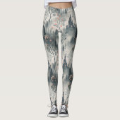 Enchanted Misty Forest with Dark Castle – Ethereal Leggings (Voorkant)