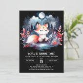 Enchanted Modern Fox Verjaardag digitaal Kaart (Staand voorkant)