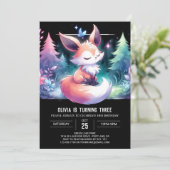 Enchanted Modern Fox Verjaardag digitaal Kaart (Staand voorkant)