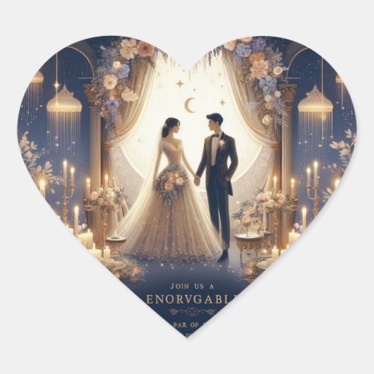 Enchanted Moments: Een nacht om te onthouden Hart Sticker (Voorkant)