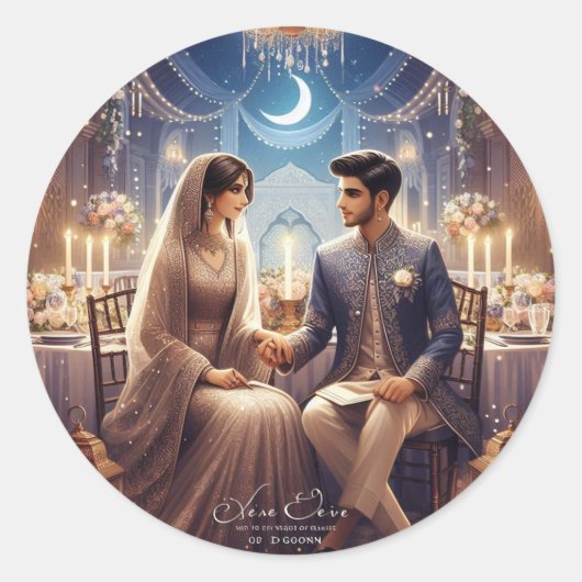 Enchanted Moments: Een nacht om te onthouden Ronde Sticker (Voorkant)