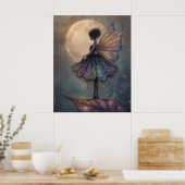 Enchanted Moonlight Fairy Watercolor Fantasy Art Poster (Keuken)