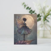 Enchanted Moonlight Fairy Watercolor Fantasy Briefkaart (Staand voorkant)