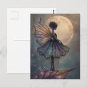 Enchanted Moonlight Fairy Watercolor Fantasy Briefkaart (Voorkant / Achterkant)