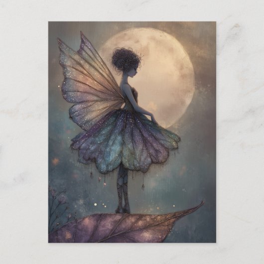 Enchanted Moonlight Fairy Watercolor Fantasy Briefkaart (Voorkant)
