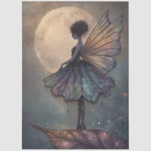 Enchanted Moonlight Fairy Watercolor Fantasy Tissuepapier (Voorkant)