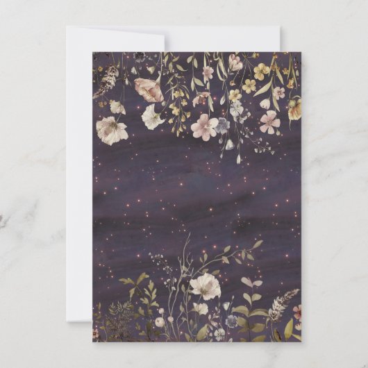 Enchanted Moonlight Floral Forest Wedding Kaart (Achterkant)