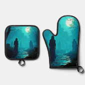 Enchanted Moonlight Forest Spirits Ovenwant & Pannenlap Set (Voorkant)