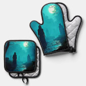 Enchanted Moonlight Forest Spirits Ovenwant & Pannenlap Set (Voorkant / Achterkant)