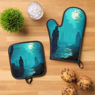 Enchanted Moonlight Forest Spirits Ovenwant & Pannenlap Set