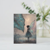 Enchanted Moonlit Leaf Fairy Watercolor Fantasy Briefkaart (Staand voorkant)