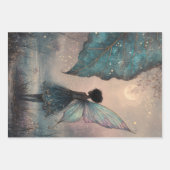 Enchanted Moonlit Leaf Fairy Watercolor Fantasy Inpakpapier Vel (Voorkant 2)