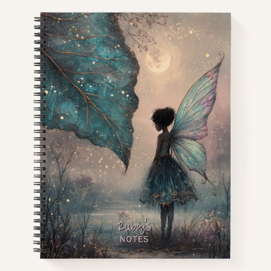 Enchanted Moonlit Leaf Fairy Watercolor Fantasy Notitieboek (Voorkant)
