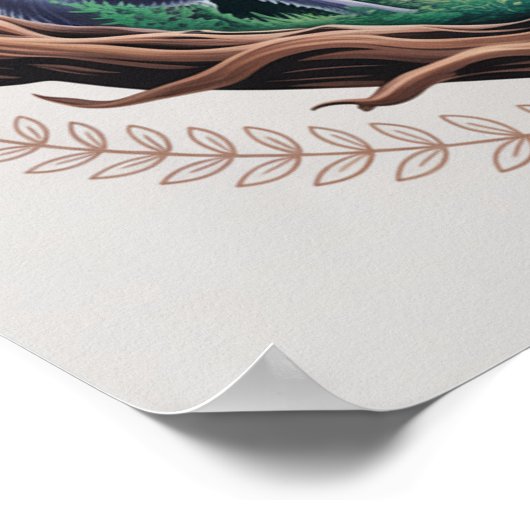 Enchanted Moonlit Wolves and Psychedelic Mushrooms Poster (Hoek)