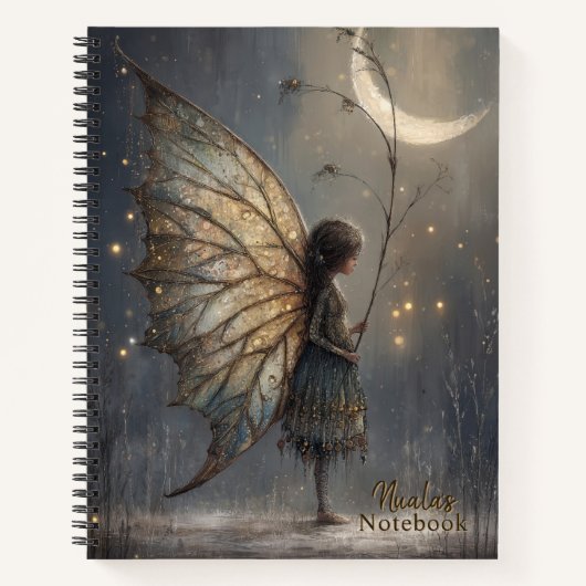Enchanted Moonlit Woodland Fairy Personalized Notitieboek (Voorkant)