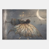 Enchanted Moonlit Woodland Fairy Watercolor Art Inpakpapier Vel (Voorkant 3)
