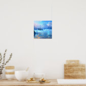 Enchanted Mountain Lake, een Mystical Blue Mist Poster (Keuken)
