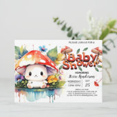 Enchanted Mushroom Fantasy Baby shower Kaart (Staand voorkant)