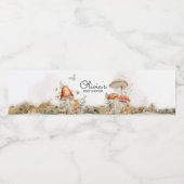 Enchanted Mushroom Forest Baby shower Waterfles Etiket (Enkel label)