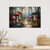 Enchanted Mushroom Forest beroemd gemaakt door Whi Poster (Keuken)
