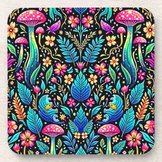 Enchanted Mushroom Forest Dream Bier Onderzetter (Voorkant)
