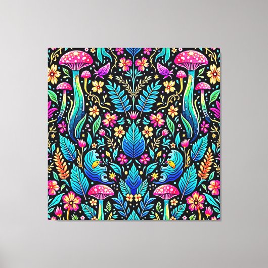 Enchanted Mushroom Forest Dream Canvas Afdruk (Voorkant)