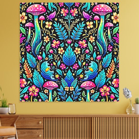 Enchanted Mushroom Forest Dream Canvas Afdruk (Insitu (Woonkamer))