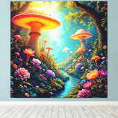 Enchanted Mushroom Forest Dream Canvas Afdruk (Insitu (Houten vloer))