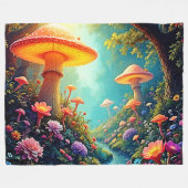 Enchanted Mushroom Forest Dream Fleece Deken (Voorkant (Horizontaal))