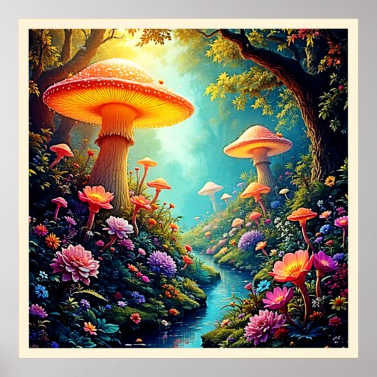 Enchanted Mushroom Forest Dream Poster (Voorkant)