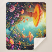 Enchanted Mushroom Forest Dream Sherpa Deken (Voorkant)