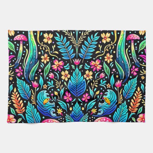 Enchanted Mushroom Forest Dream Theedoek (Horizontaal)