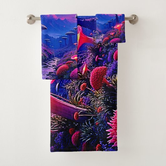 Enchanted Mushroom Forest Night Design Bad Handdoek (Insitu)