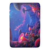 Enchanted Mushroom Forest Night Design Badmat (Voorkant Verticaal)