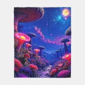 Enchanted Mushroom Forest Night Design Fleece Deken (Voorkant)