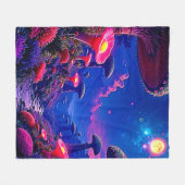 Enchanted Mushroom Forest Night Design Fleece Deken (Voorkant (Horizontaal))