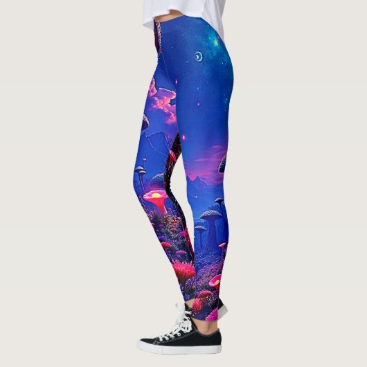 Enchanted Mushroom Forest Night Design Leggings (Links)