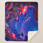 Enchanted Mushroom Forest Night Design Sherpa Deken (Voorkant)