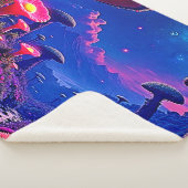 Enchanted Mushroom Forest Night Design Sherpa Deken (3/4)
