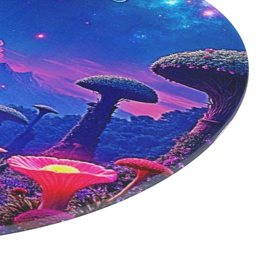 Enchanted Mushroom Forest Night Design Snijplank (Hoek)