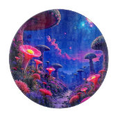 Enchanted Mushroom Forest Night Design Snijplank (Voorkant)