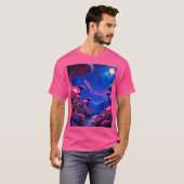 Enchanted Mushroom Forest Night Design T-shirt (Voorkant volledig)