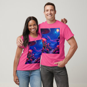 Enchanted Mushroom Forest Night Design T-shirt